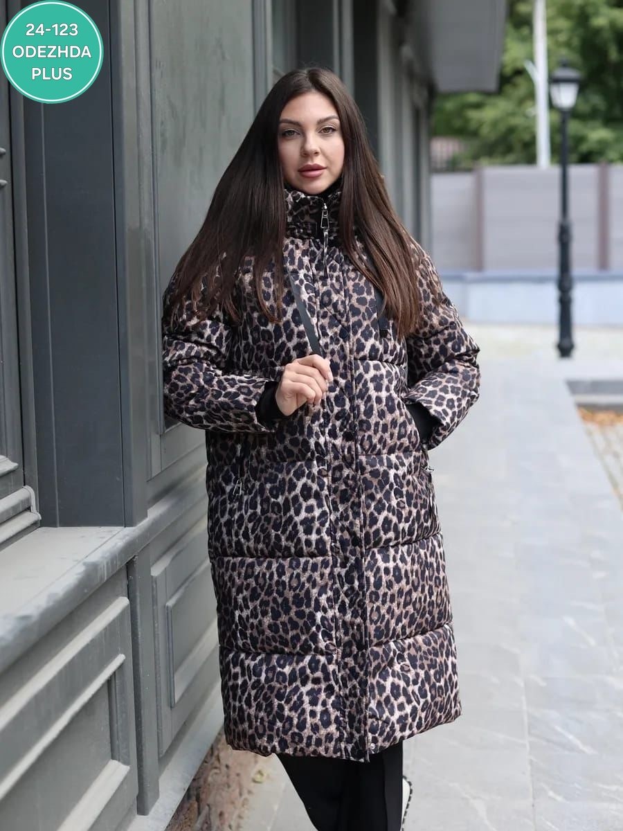 теплая куртка,женские пуховики,леопардовый пуховик,пуховик,куртка зимняя