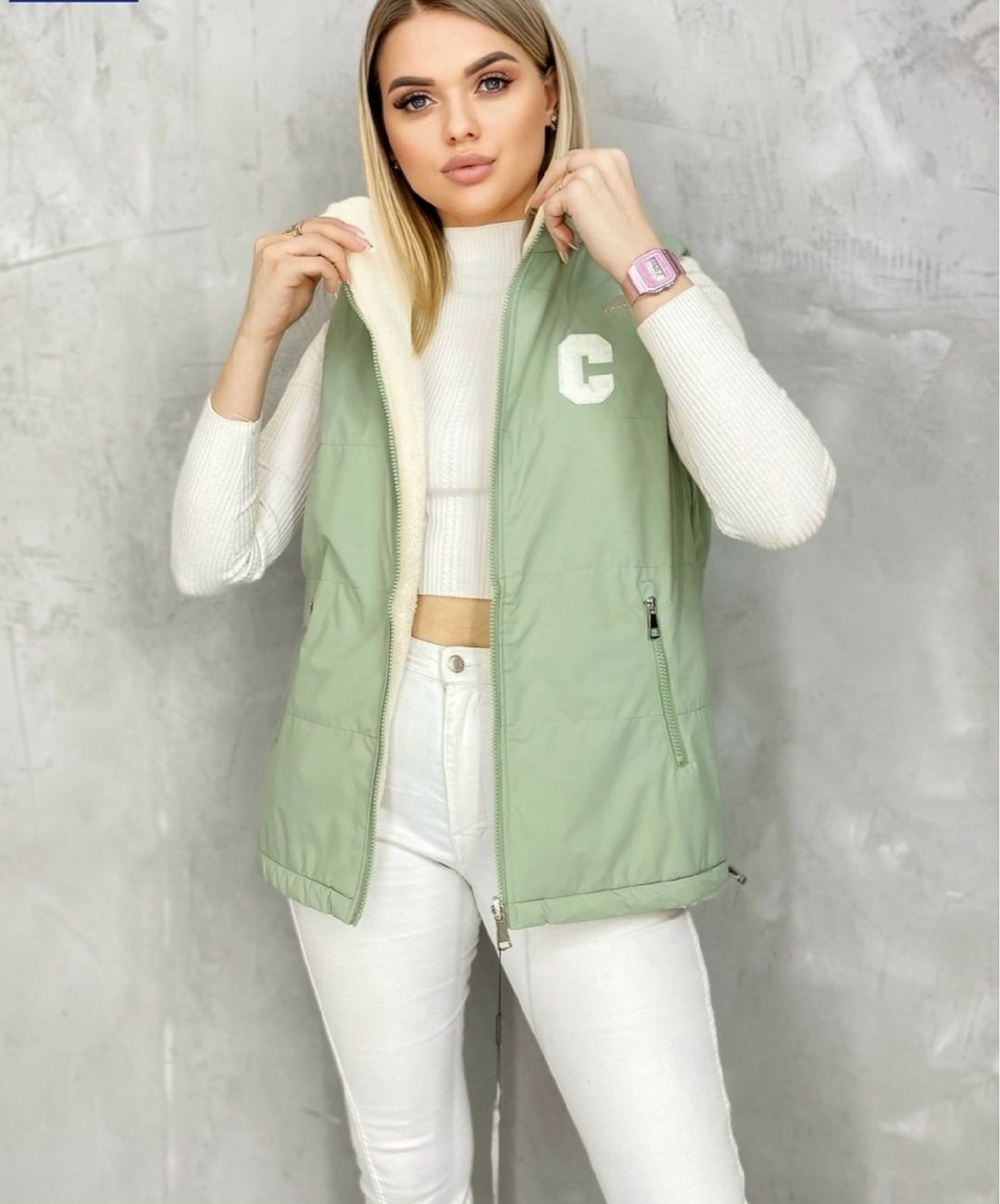 жилетка женская,жилет женский,жилетка двухсторонняя,жилетка,жилет женский двухсторонний