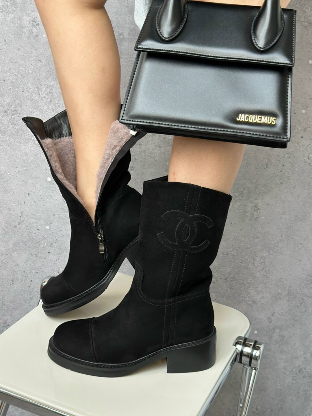 сапоги chanel,замшевые сапоги,ботинки chanel,замшевые полусапоги,сапоги модные