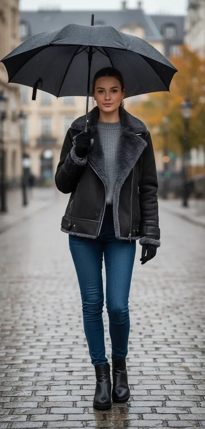 дубленка зимняя,дубленка авиатор,зимний стиль одежды,зимний стиль,короткая дубленка