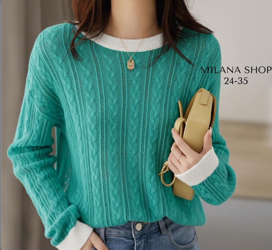 женский трикотажный пуловер с круглым вырезом,женский свитер,свитера вязаные,женский трикотажный пуловер,свитер женский вязаный