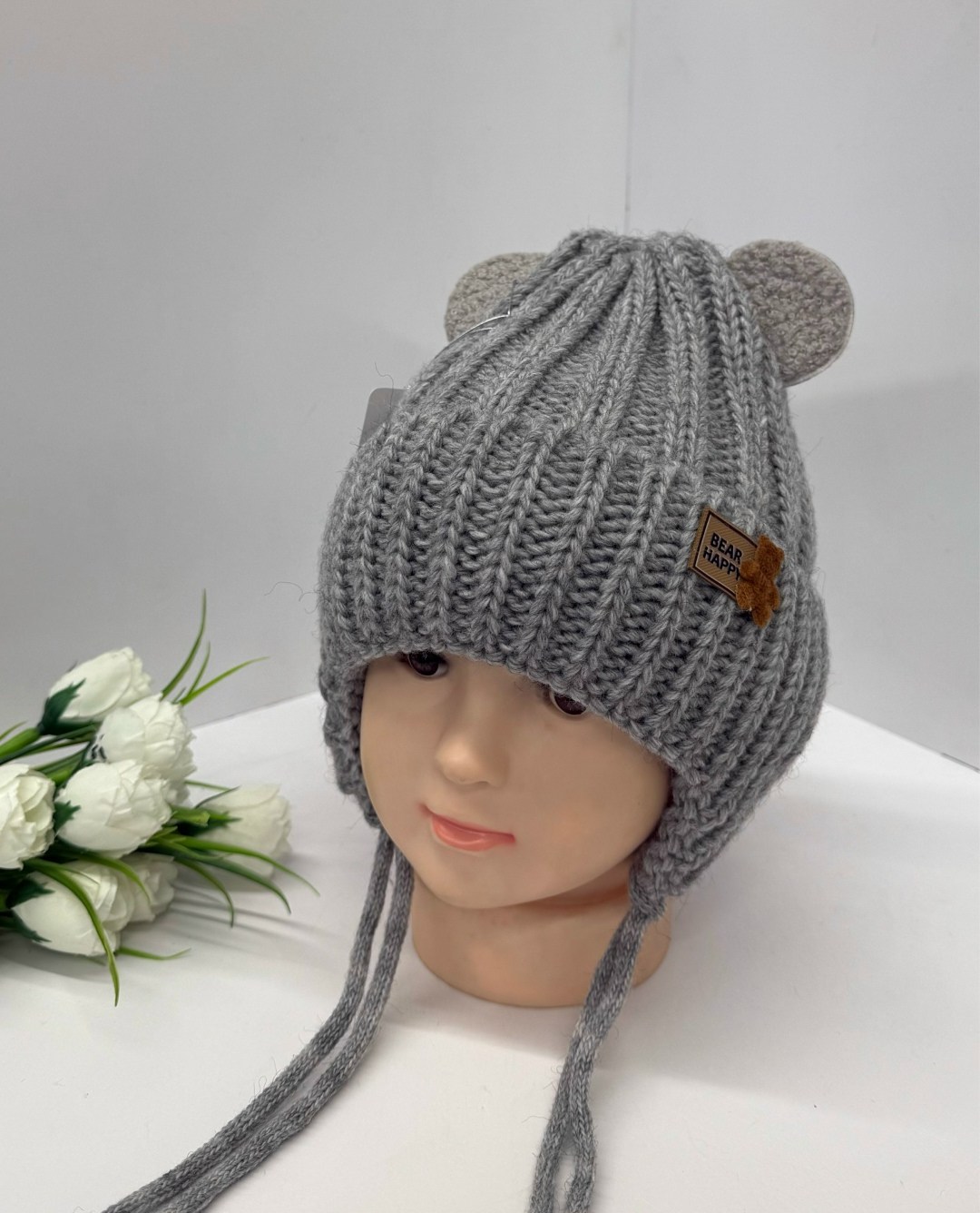 детская шапка,шапка для детей,шапка для мальчика,шапка вязаная для мальчика,шапка с пумпончиком на мальчика