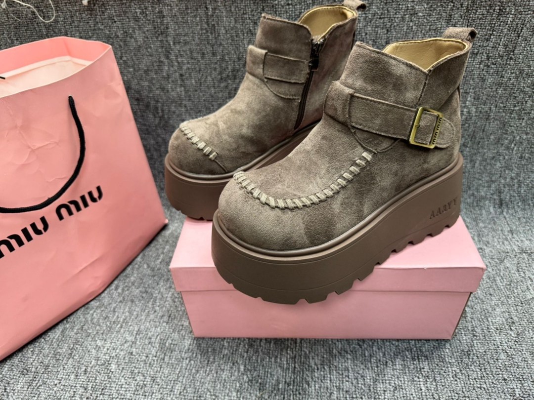 ,женские ботильоны на платформе, повседневные,ботинки miu,женская