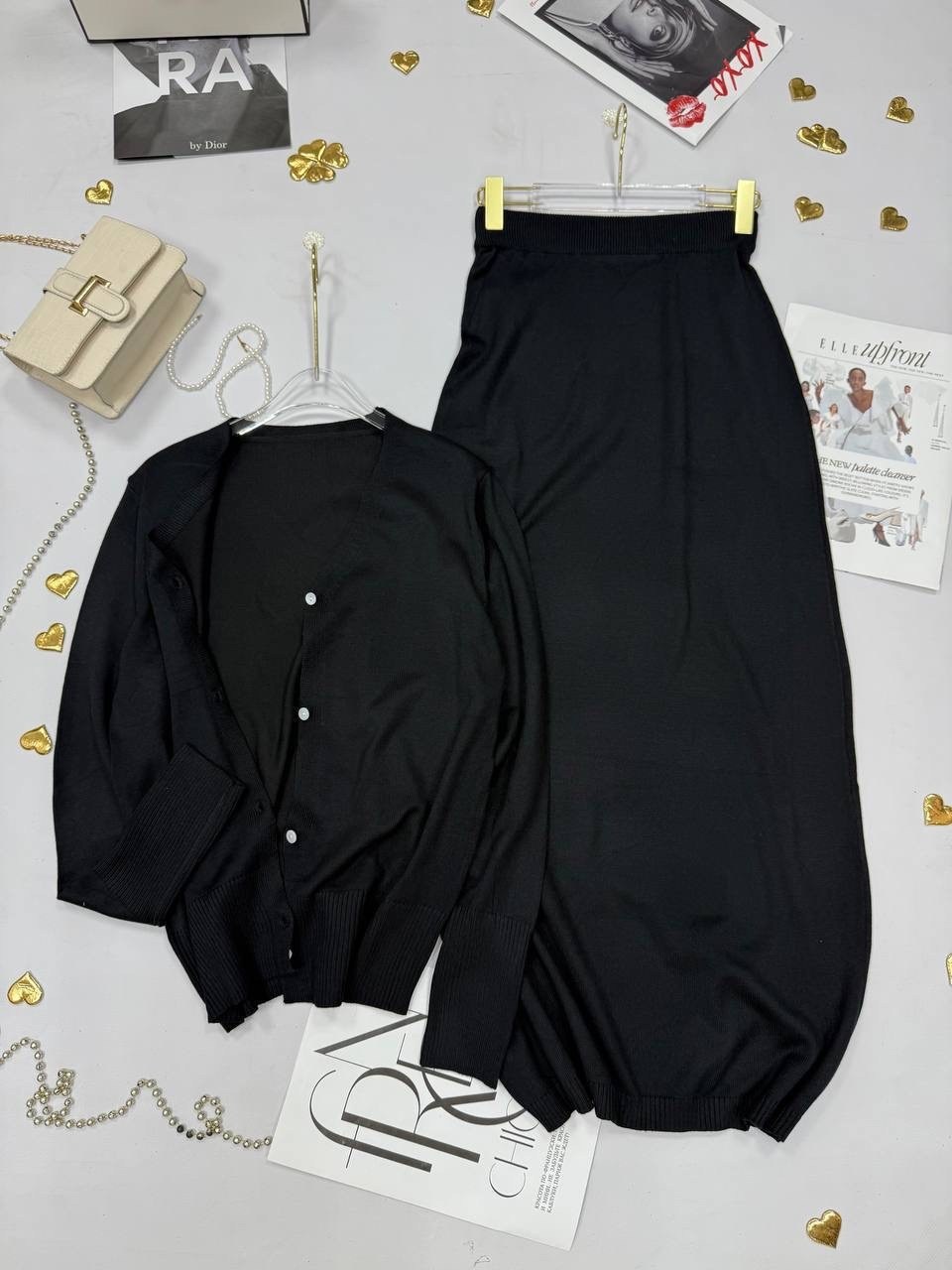 трикотажные костюмы,трикотажные костюмы с юбкой,костюм вязаный с юбкой,кардиган