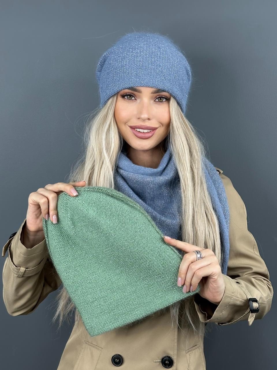 комплект шапки,комплект шапка платок,шапка косынка,косынка вязаная,шапка платок