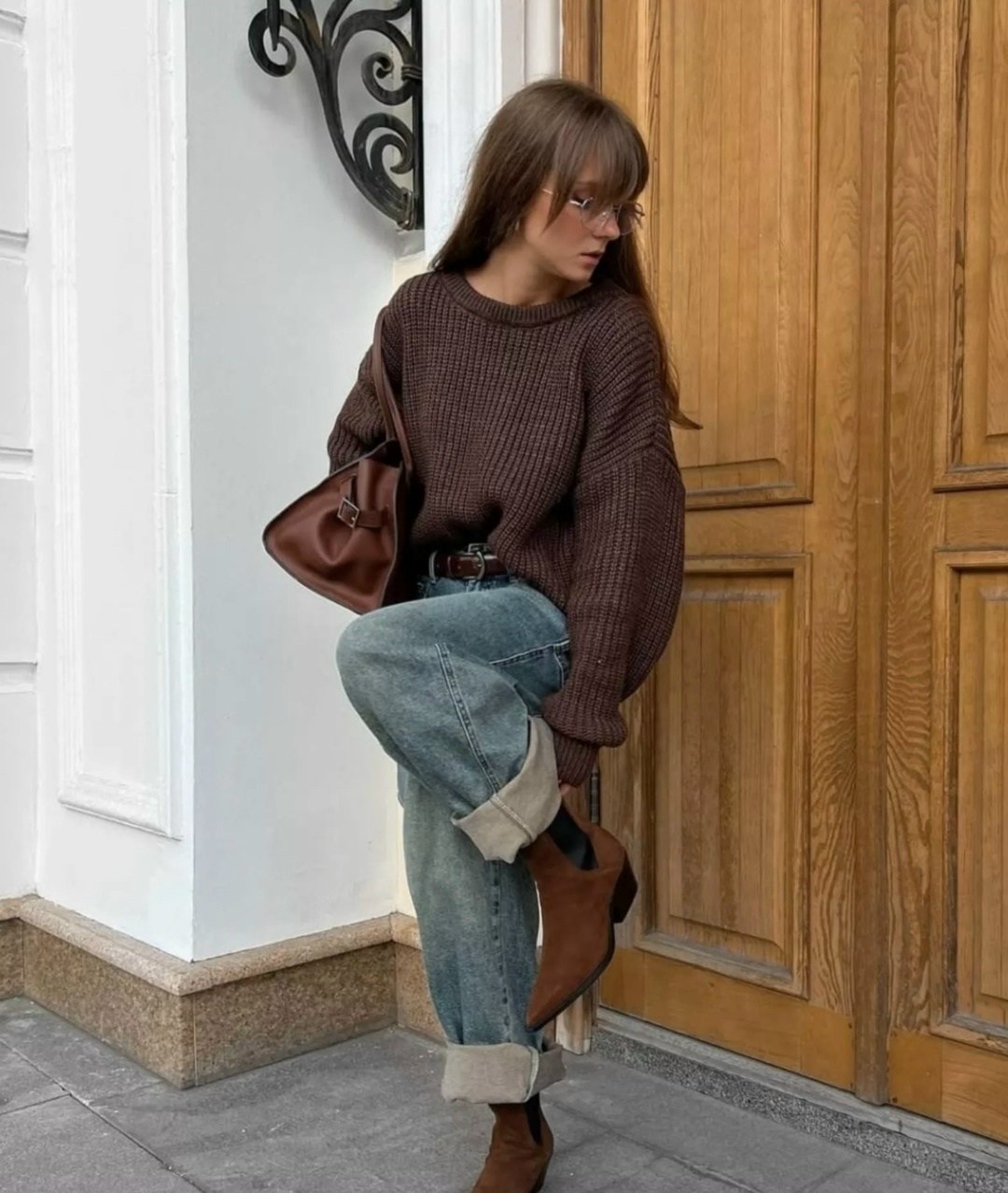 женский свитер оверсайз,свитер модный,мода стиль,образ со свитером