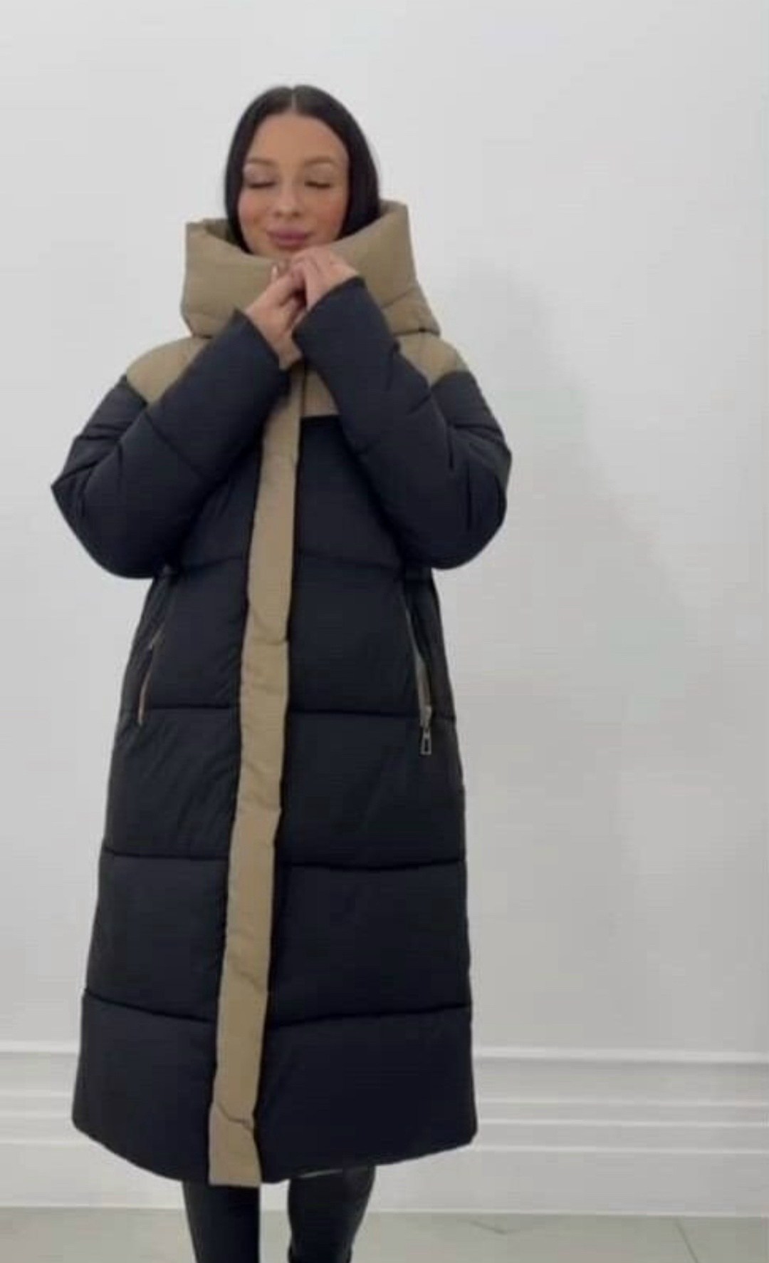 удлиненная куртка,куртка женская,куртка модная,пуховик длинное с капюшоном,куртка пуховик зимняя с капюшоном
