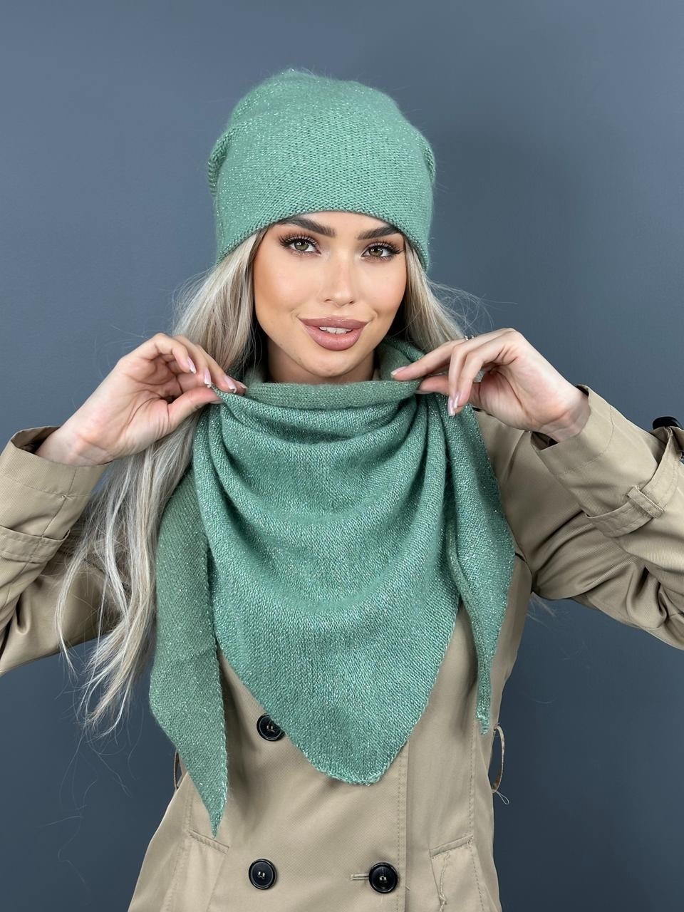 комплект шапки,комплект шапка платок,шапка косынка,косынка вязаная,шапка платок