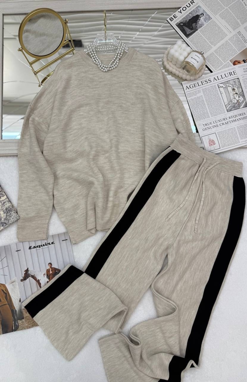 костюмы брючные,стильные костюмы,трикотажные костюмы,костюм оверсайз,вязаные костюмы