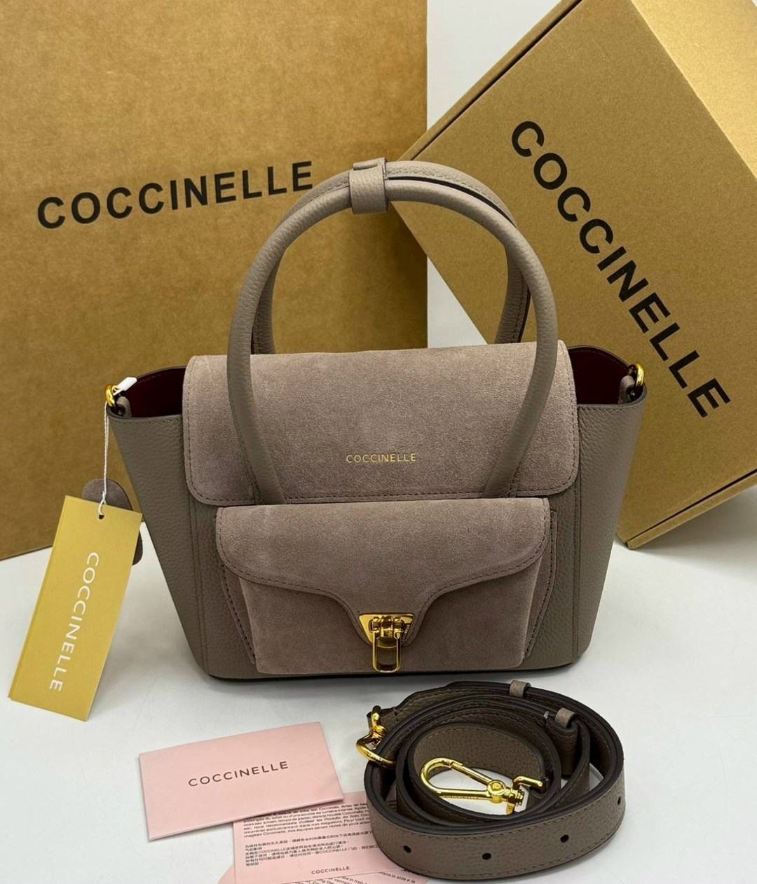 coccinelle сумка,женская сумка coccinelle,сумка coccinelle b14 mini замша,сумки coccinelle замшевая сумка,сумка coccinelle замша серая