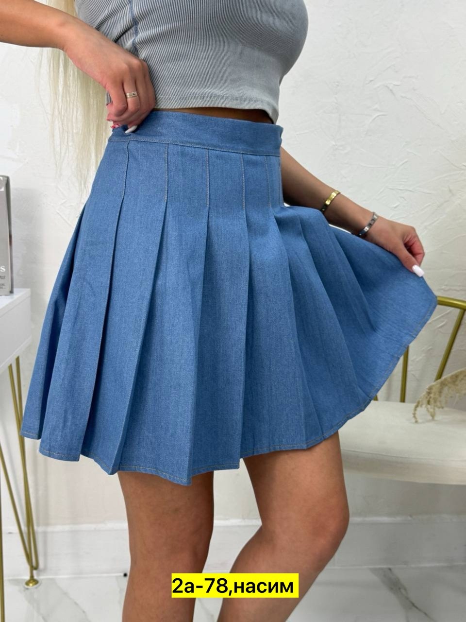 юбка мини в складку,юбка мини,джинсовая юбка,юбка,женская юбка