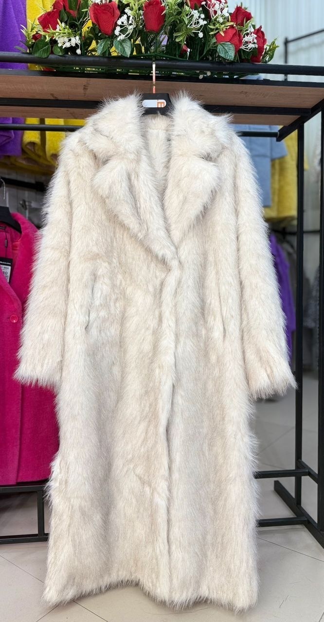 пальто из искусственного меха,женская шуба,белая шуба,длинная шуба,искусственная шуба