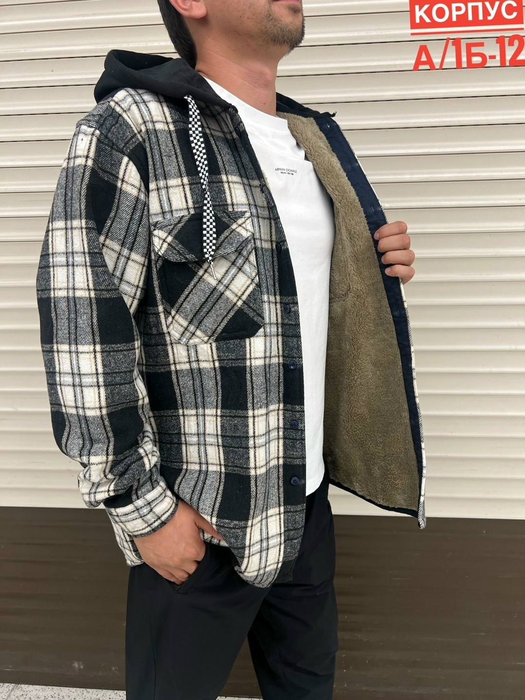 рубашка в клетку с капюшоном,рубашка с капюшоном,рубашка в клетку теплая с капюшоном,рубашка мужская с капюшоном,рубашка теплая в клетку оверсайз