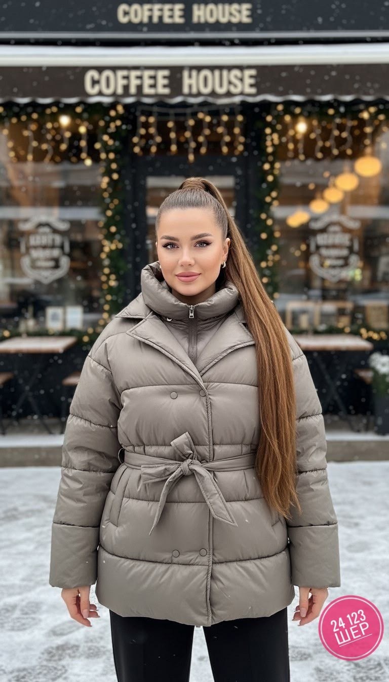 стильные пуховики,куртка женская,куртка зимняя женская,куртка зимняя с поясом,куртка демисезонная