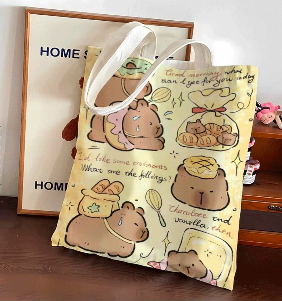 милая сумка,сумка тоут женская,сумка капибара,холщовая сумка,сумка для покупок