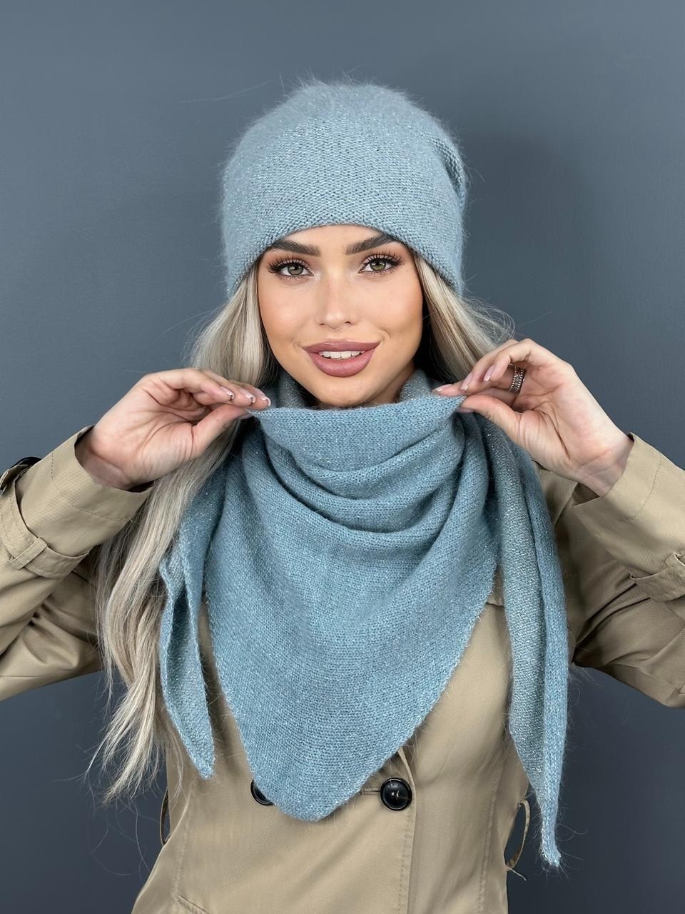 комплект шапки,комплект шапка платок,шапка косынка,косынка вязаная,шапка платок