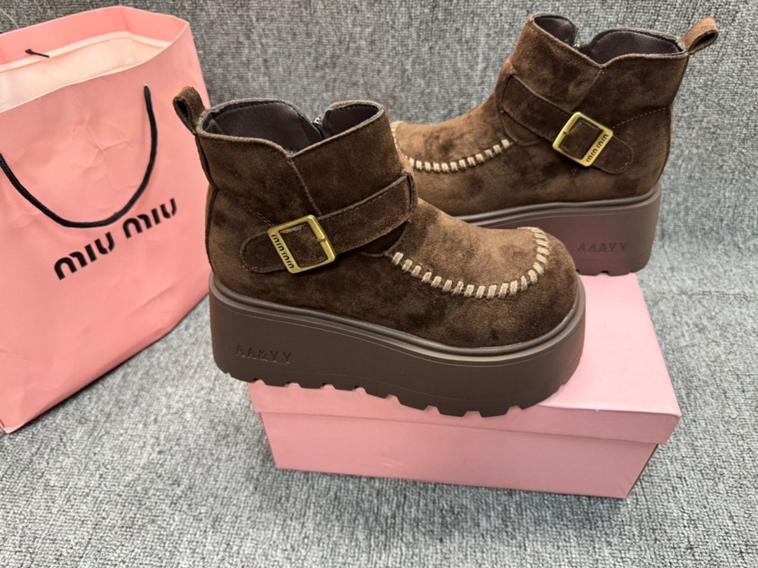 ,женские ботильоны на платформе, повседневные,ботинки miu,женская