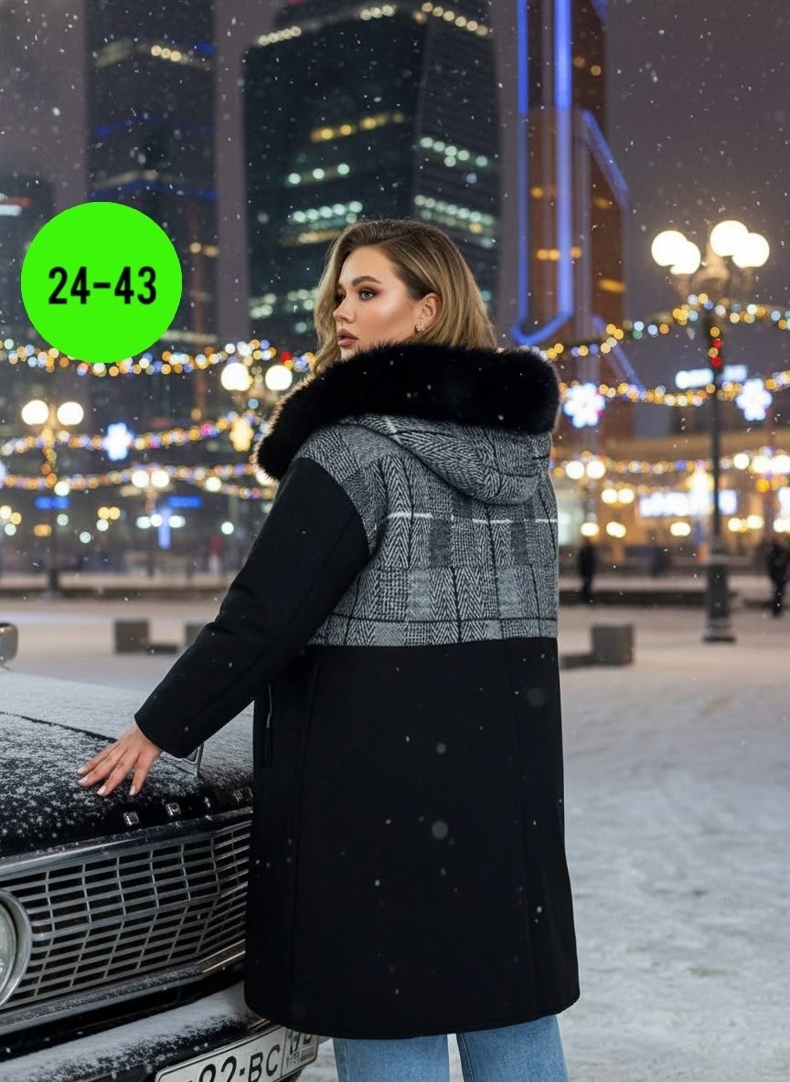 стильное пальто,пальто комбинированное,зимнее пальто,пальто женские,пуховик женский