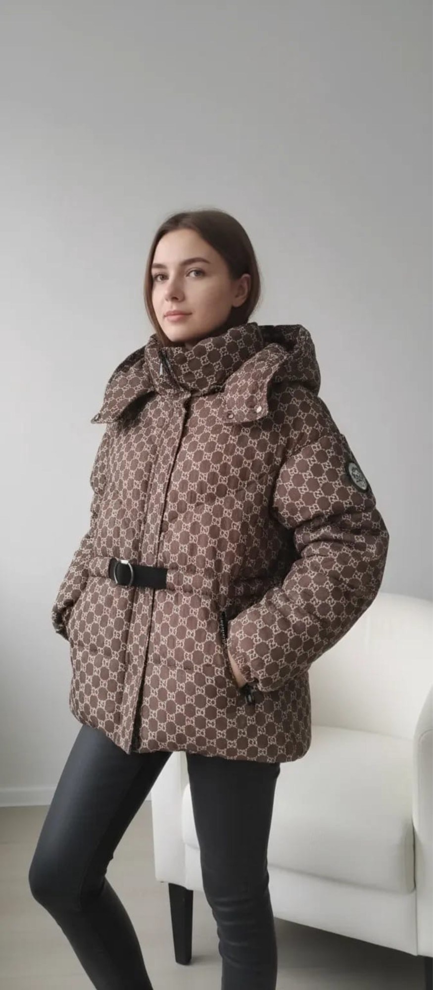 пуховик двусторонний,куртка оверсайз,пуховики женские,куртка дутая оверсайз,пуховик fendi