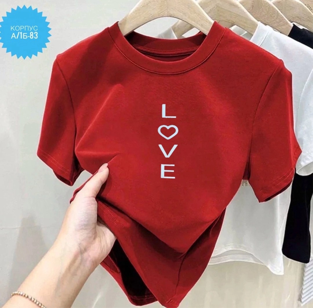 футболка женская,футболки и топы для девочки,летние футболки,красная футболка женская,футболка сердце