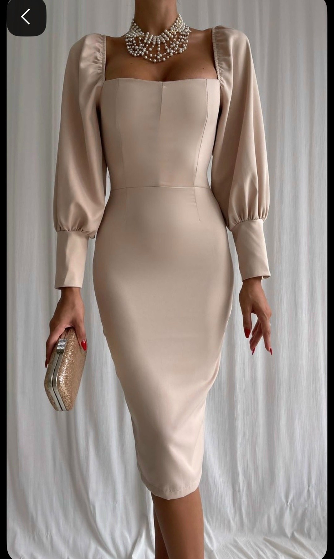 платье нарядное,платье стильное,платье с объемными рукавами,платье,пудровое платье