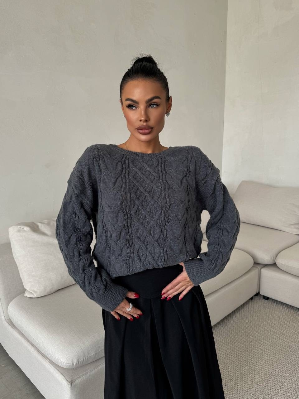 джемпер с косами,джемпер,кофта свитер,свитер,вязаные свитера