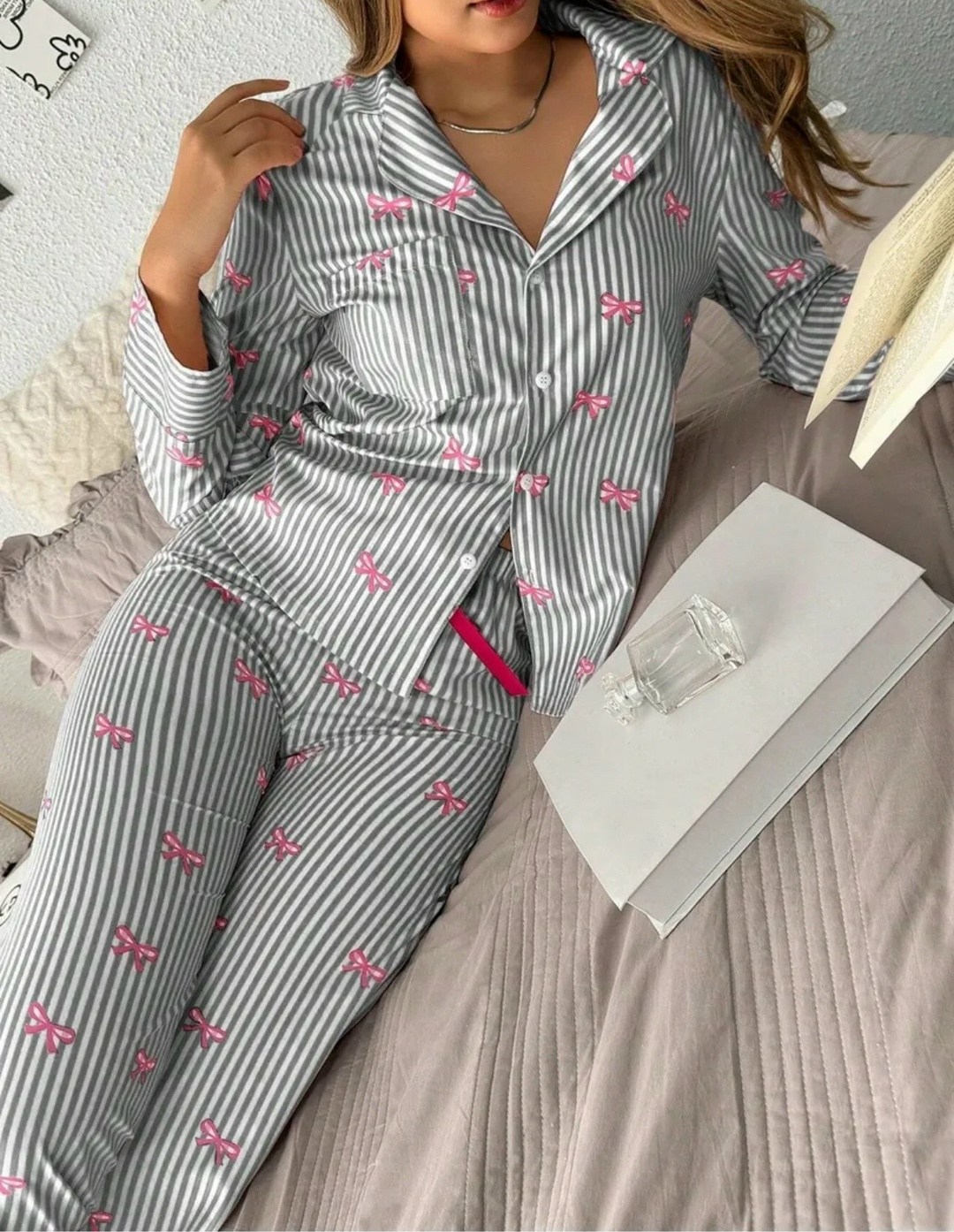 пижама женская,комплект пижама,пижамный комплект с длинными рукавами и,домашняя одежда пижама,пижама женская рубашка