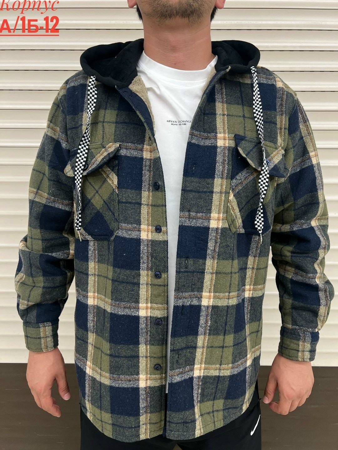 рубашка в клетку с капюшоном,рубашка с капюшоном,рубашка в клетку теплая с капюшоном,рубашка мужская с капюшоном,рубашка теплая в клетку оверсайз