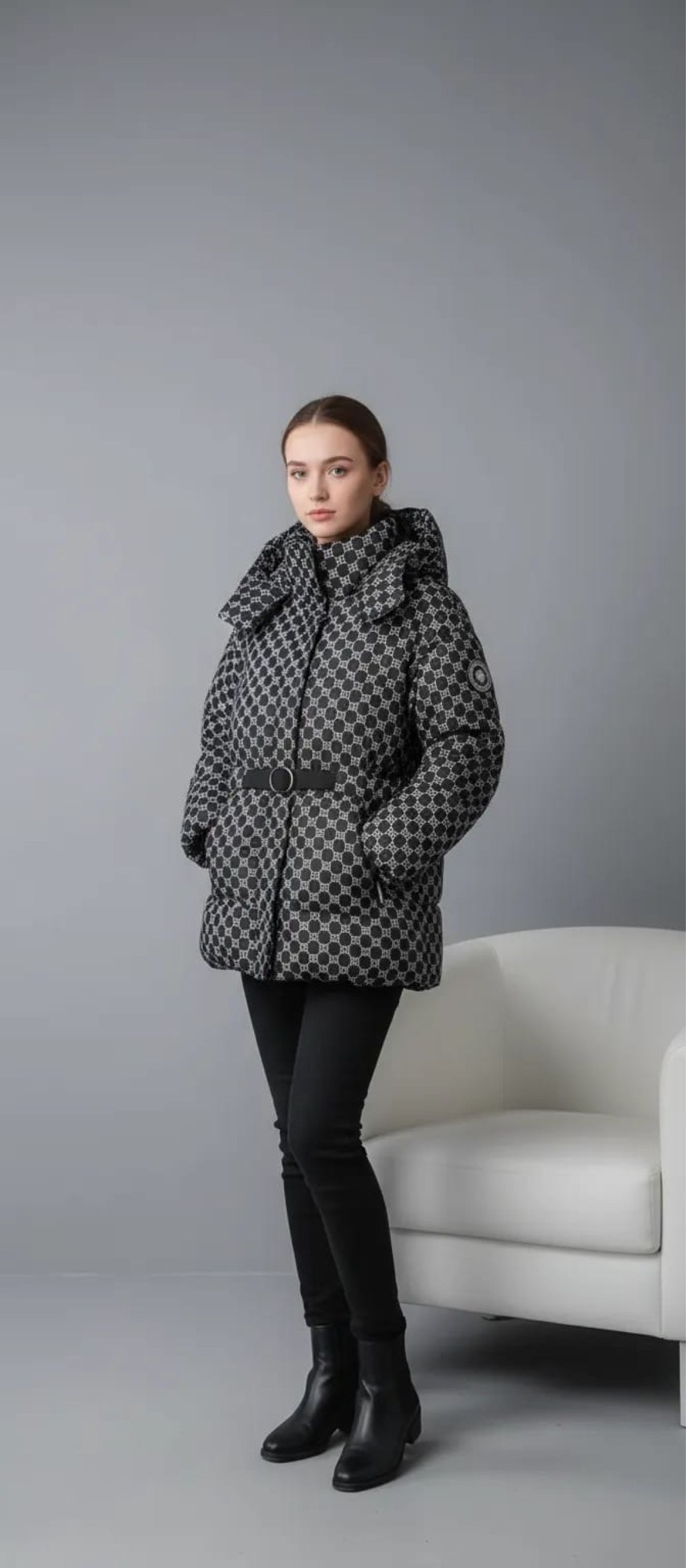 пуховик двусторонний,куртка оверсайз,пуховики женские,куртка дутая оверсайз,пуховик fendi