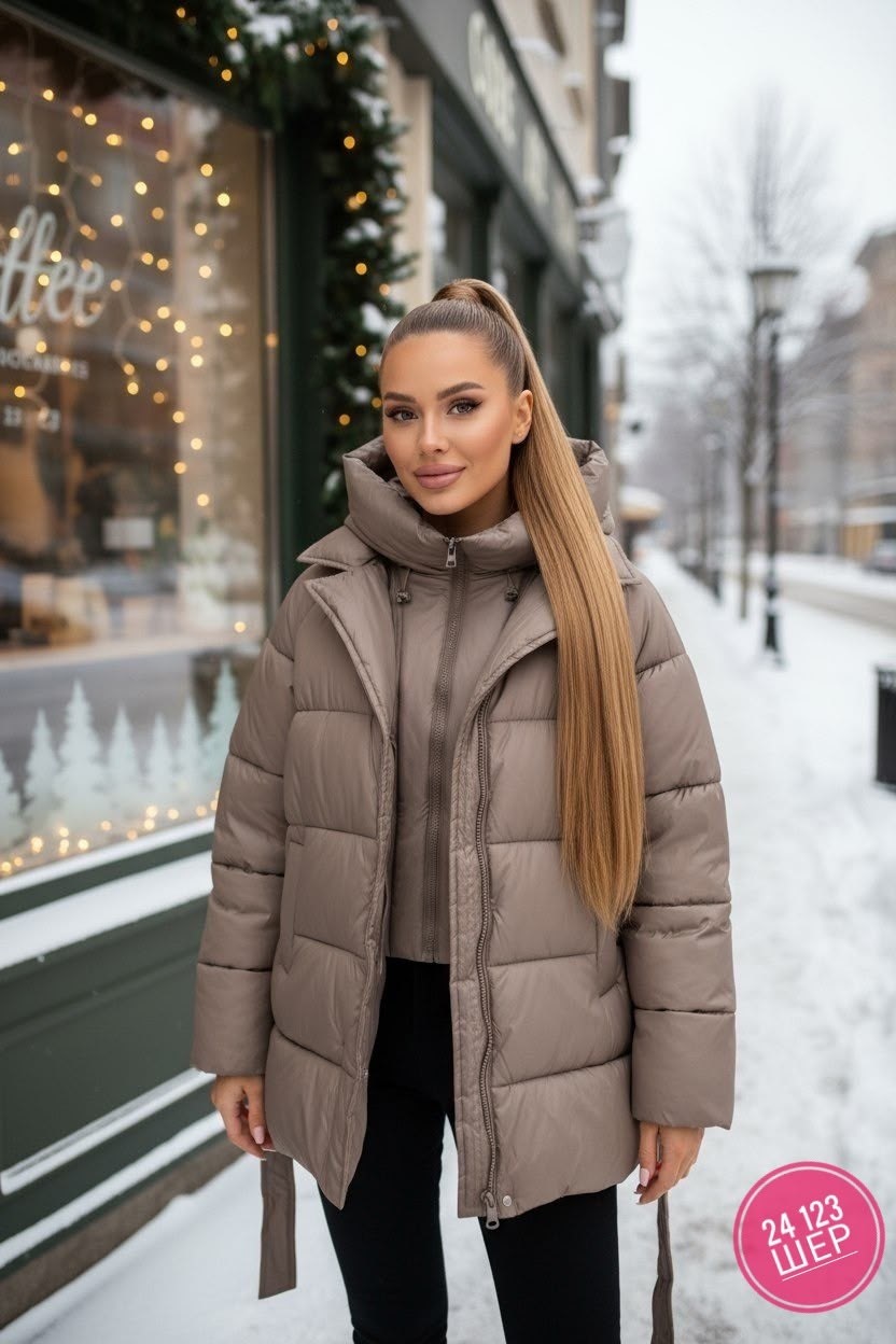 стильные пуховики,куртка женская,куртка зимняя женская,куртка зимняя с поясом,куртка демисезонная