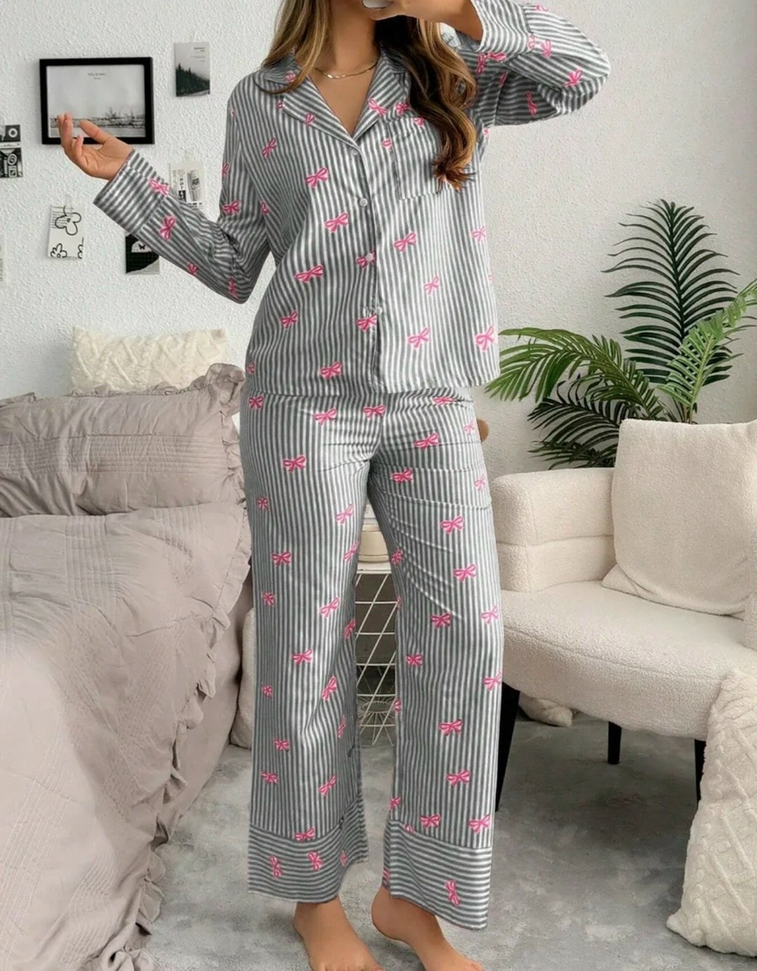 пижама женская,комплект пижама,пижамный комплект с длинными рукавами и,домашняя одежда пижама,пижама женская рубашка