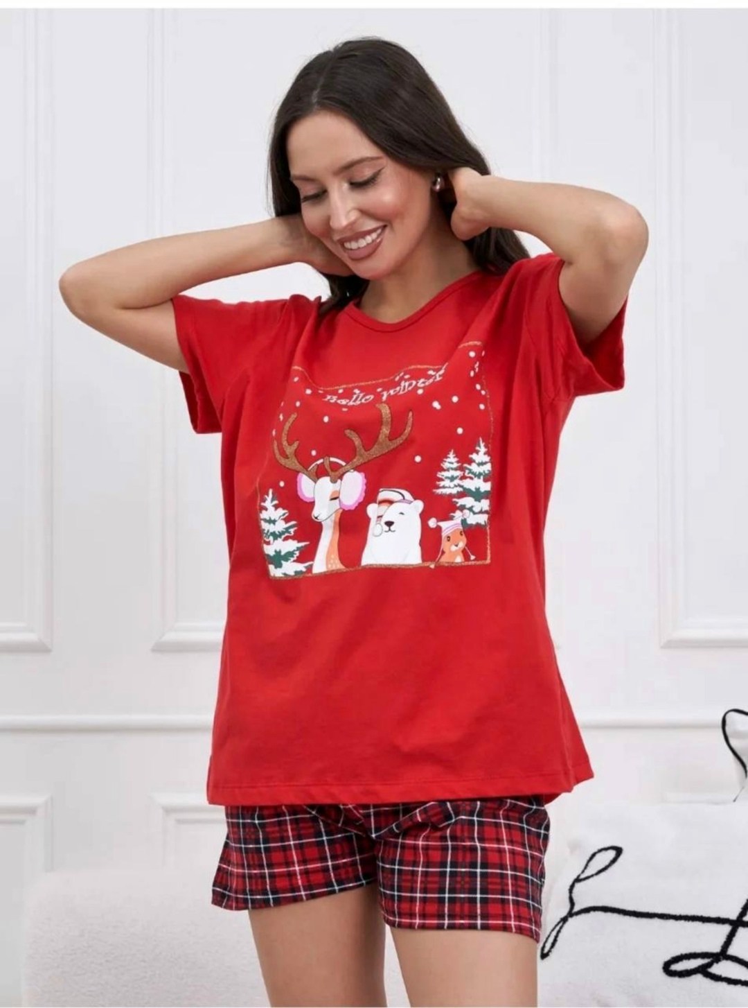 пижама женская,домашняя пижама,новогодние пижамы,пижама женская новогодняя,новогодняя пижама с шортами