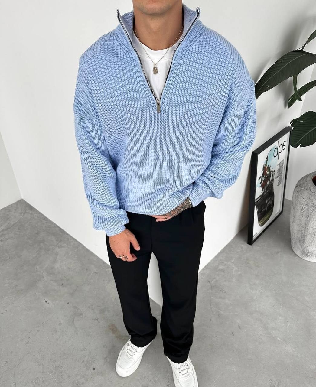 свитер джемпер,свитер с воротником,свитера мужская,уютный свитер,коричневый свитер