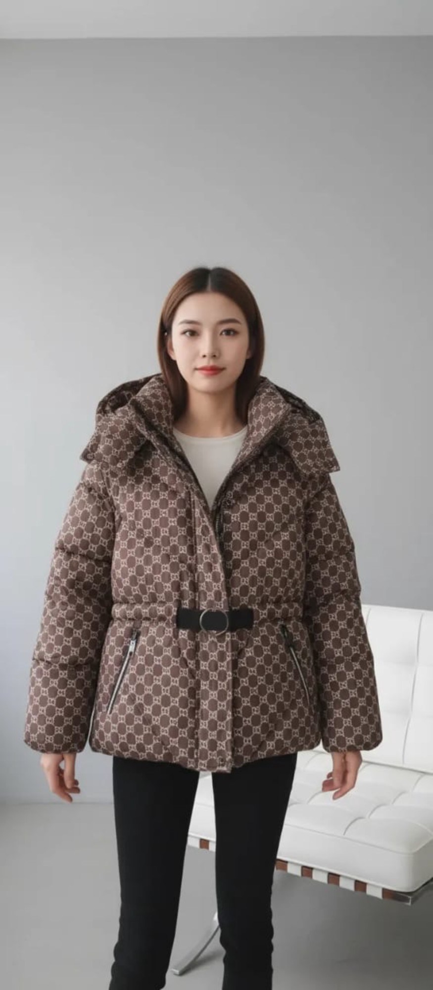 пуховик двусторонний,куртка оверсайз,пуховики женские,куртка дутая оверсайз,пуховик fendi