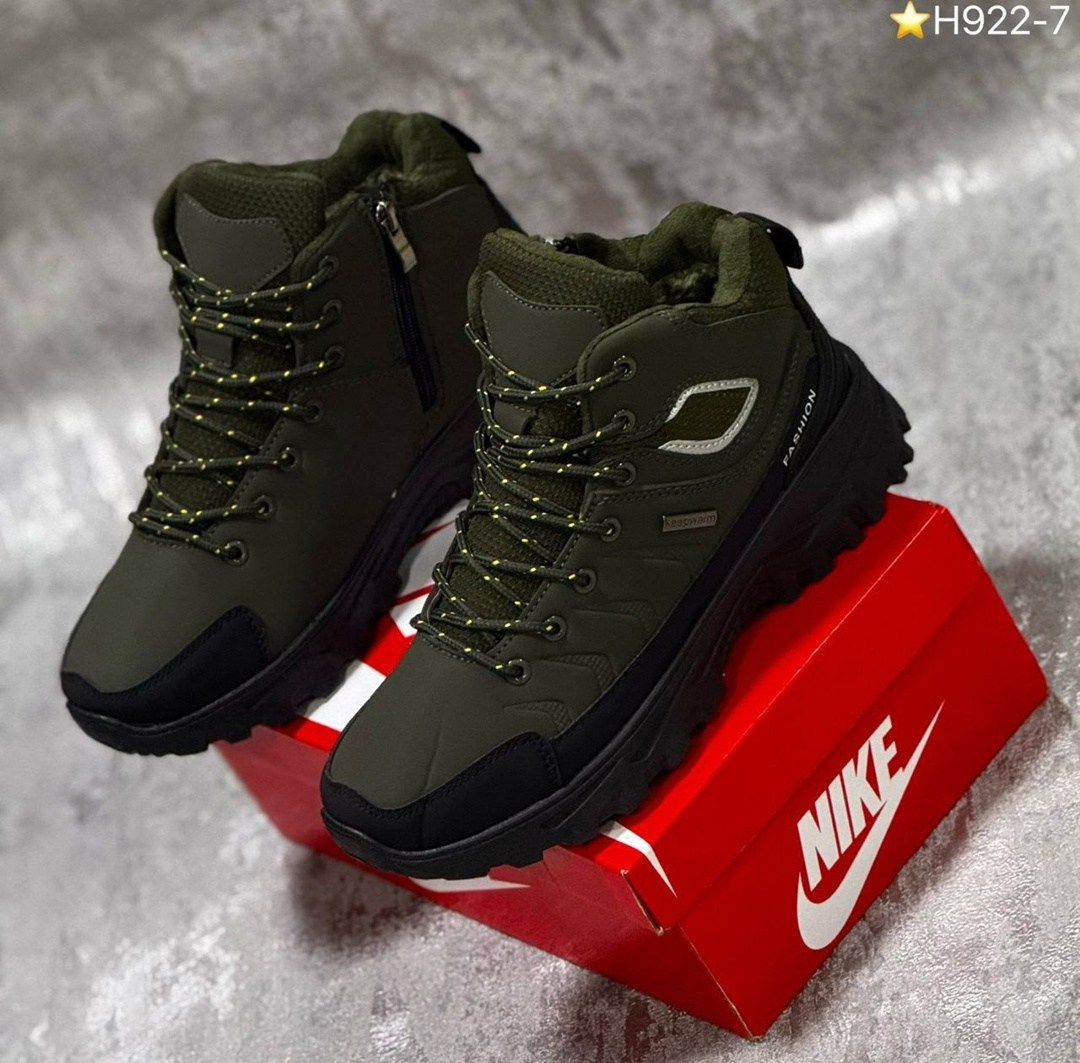 зимние кроссовки nike,мужские зимние кроссовки,мужские зимние ботинки,зимние ботинки от найк тёмно зеленые,зимние ботинки nike