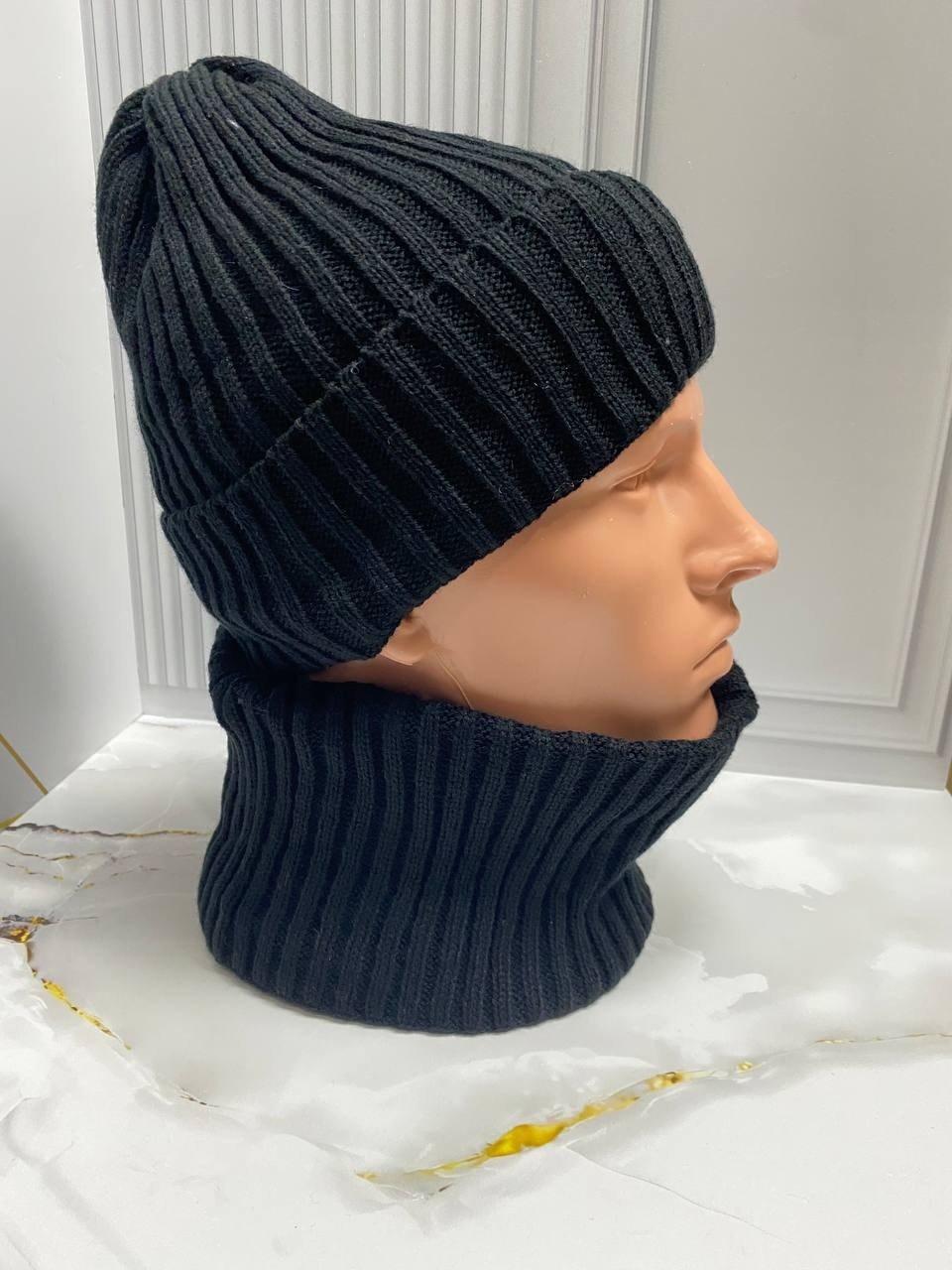 комплект шапка снуд,комплект шапки,шапка мужская зимняя,шапка вязаная мужская,шапка мужская