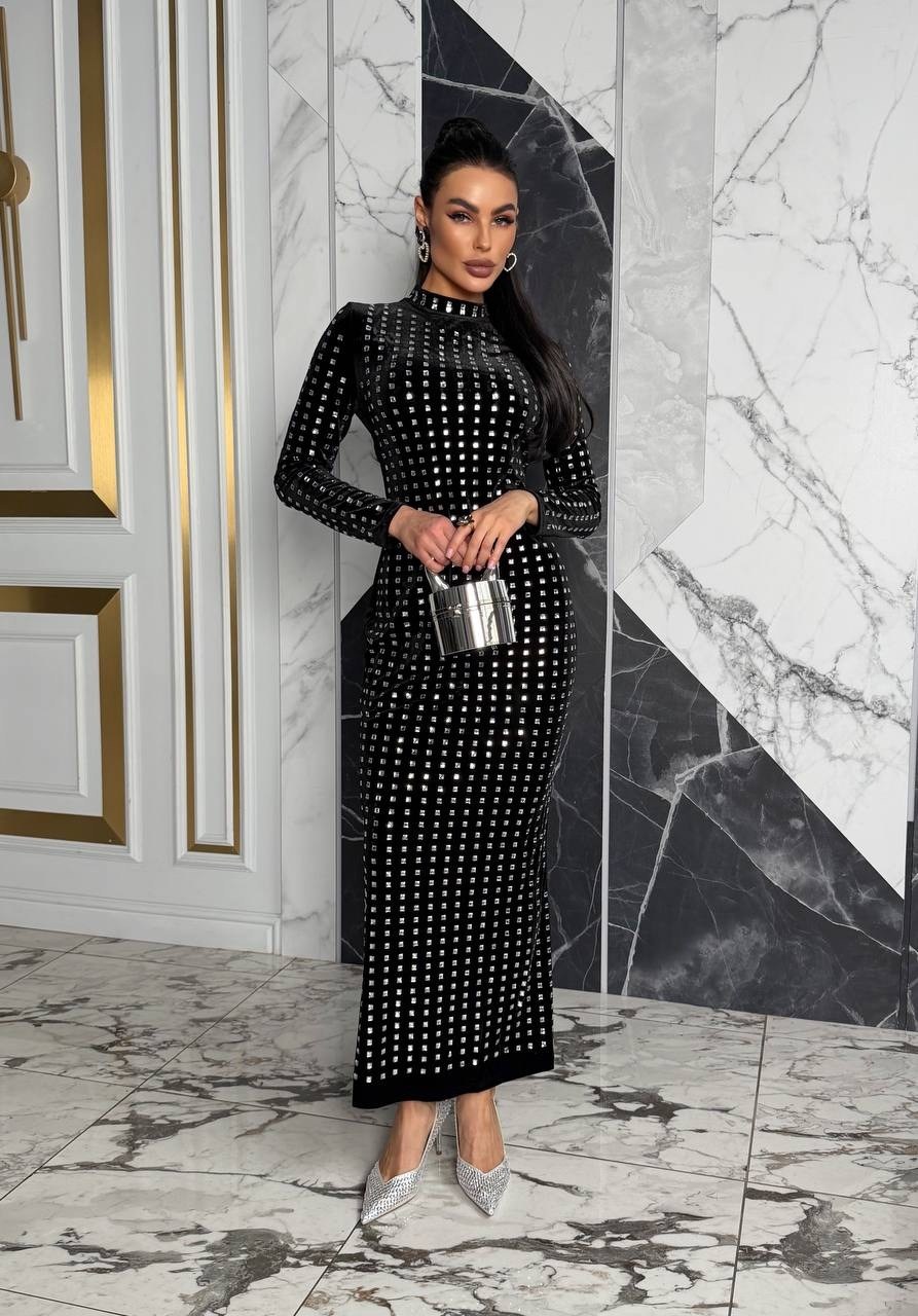 платье,платье черное,платье со стразами,элегантное платье,длинное платье