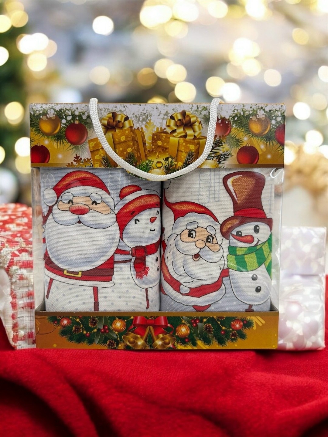 новогодние наборы,новогодние наборы полотенец,детские новогодние подарки,подарочный набор полотенец на новый год,подарочная упаковка