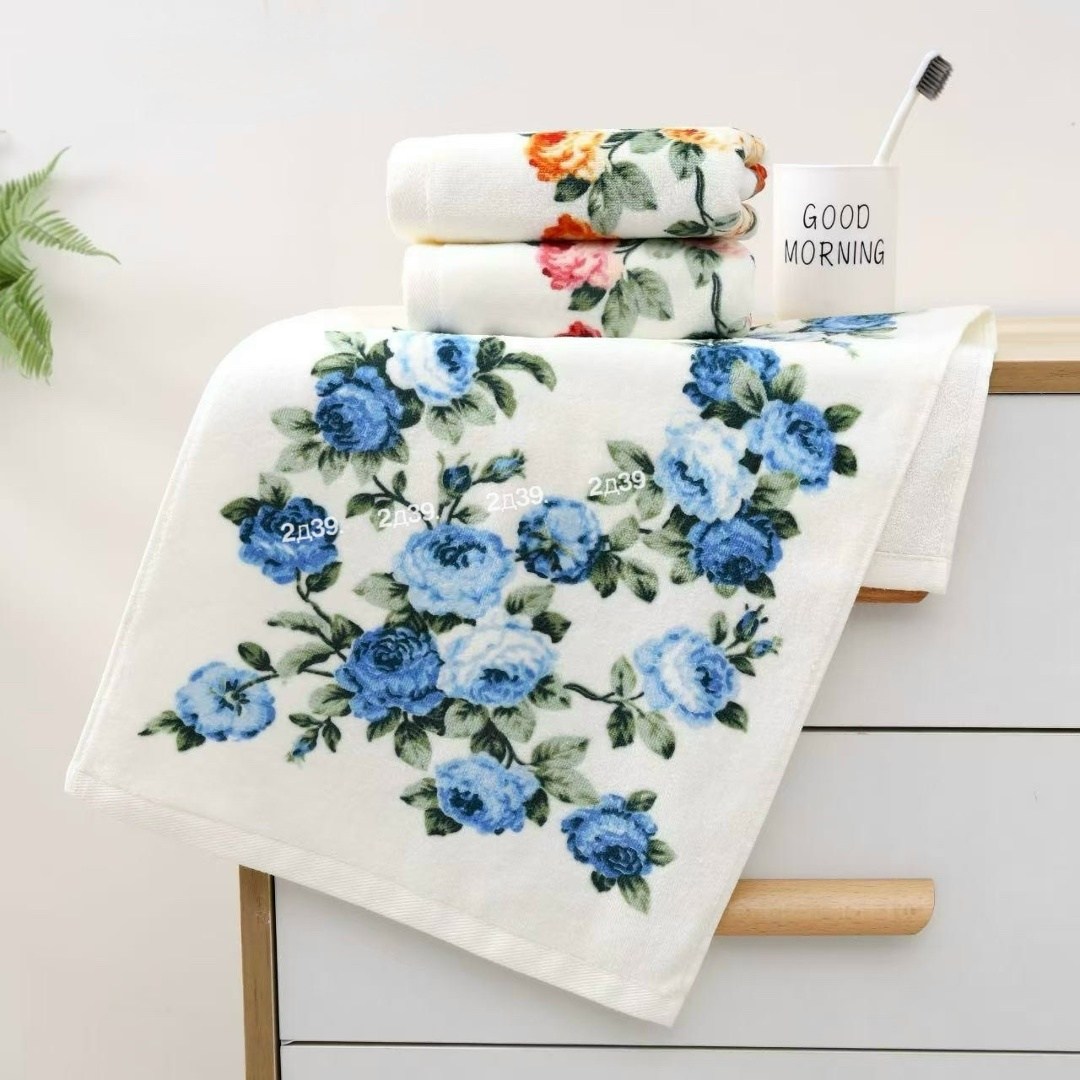 полотенце цветы,полотенце с цветочками,набор хлопковых полотенец,красивые полотенца,хлопковое полотенце