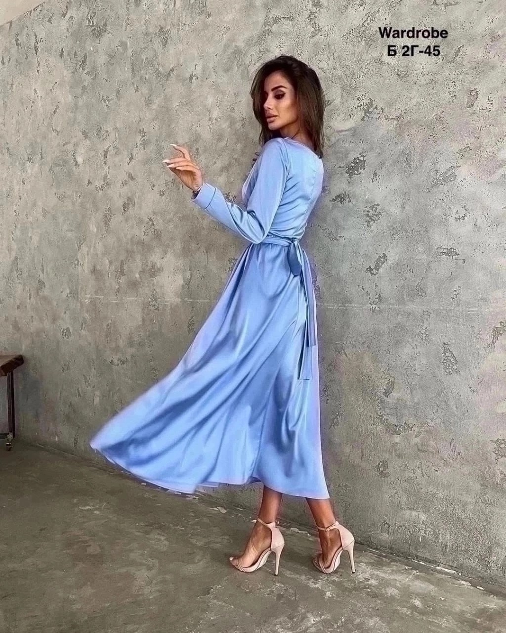 шелковое платье миди,платье голубое,платье,платье женская,шелковое платье