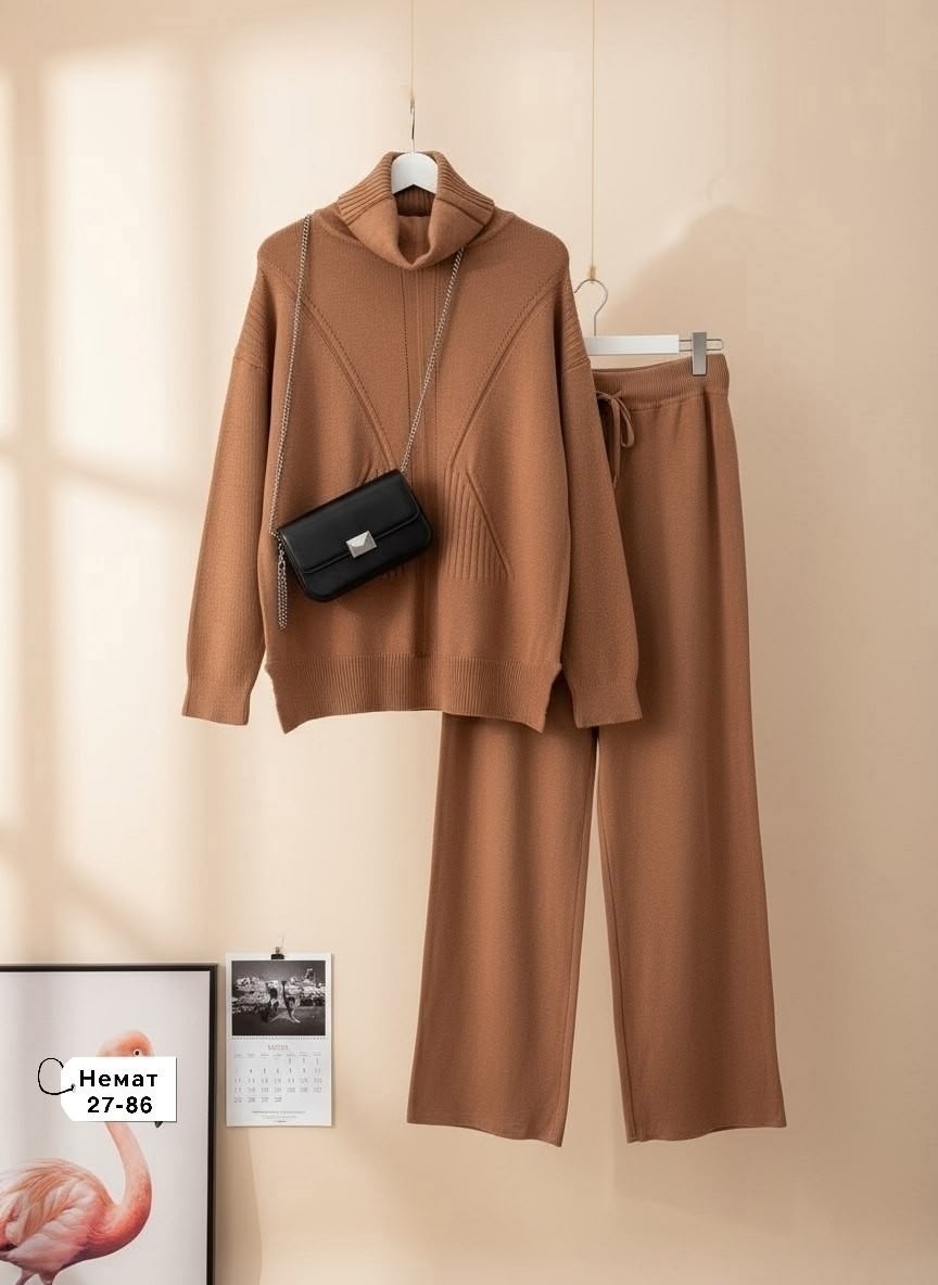 трикотажные костюмы,костюм с брюками,вязаные костюмы,женский трикотажный костюм,костюм бежевый