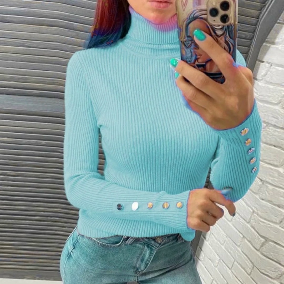 джемпер с воротником стойка,свитера женские,водолазка с пуговицами,стильная кофта,водолазка