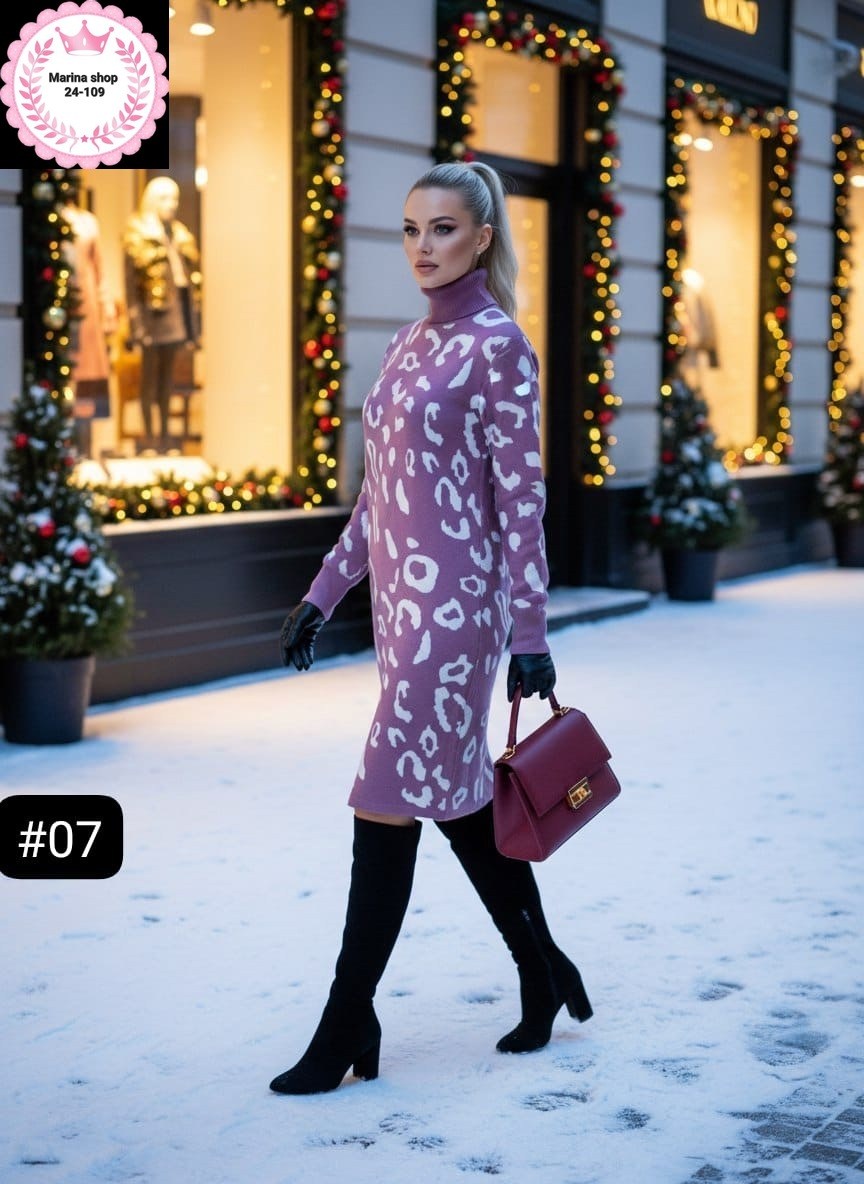 трикотажное платье,туника женская,платье теплое свитер,платье теплое,туника с принтом