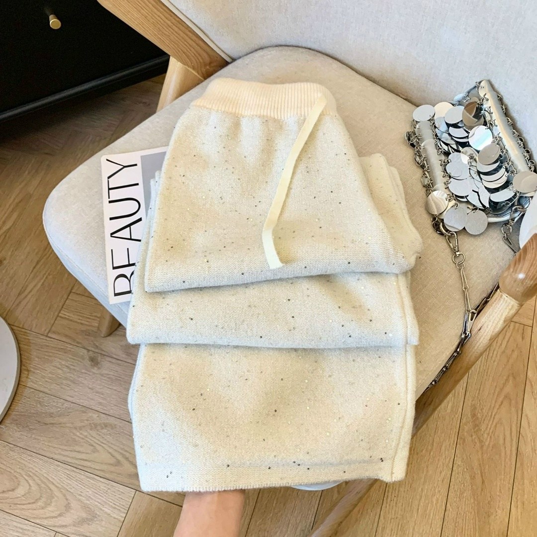 брюки трикотажные,вязаные брюки,кашемировые брюки,женские шерстяные брюки,широкие брюки