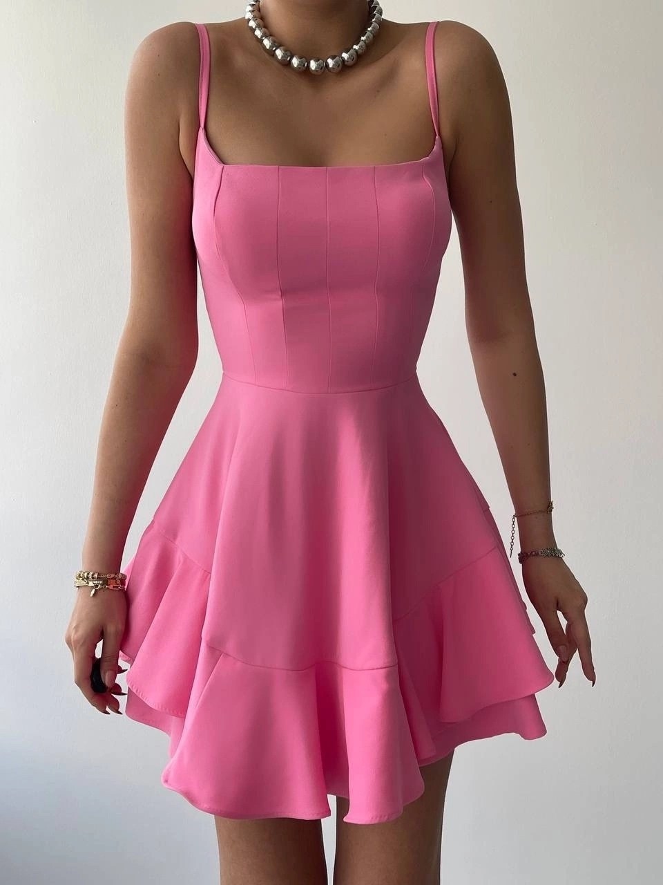 розовое платье,розовое платье мини,платье,короткое платье,платье с оборками