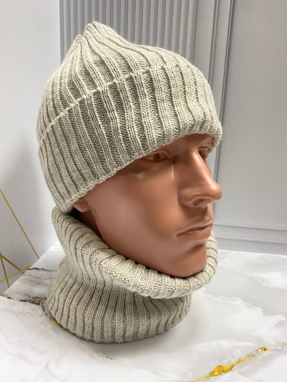 комплект шапка снуд,комплект шапки,шапка мужская зимняя,шапка вязаная мужская,шапка мужская