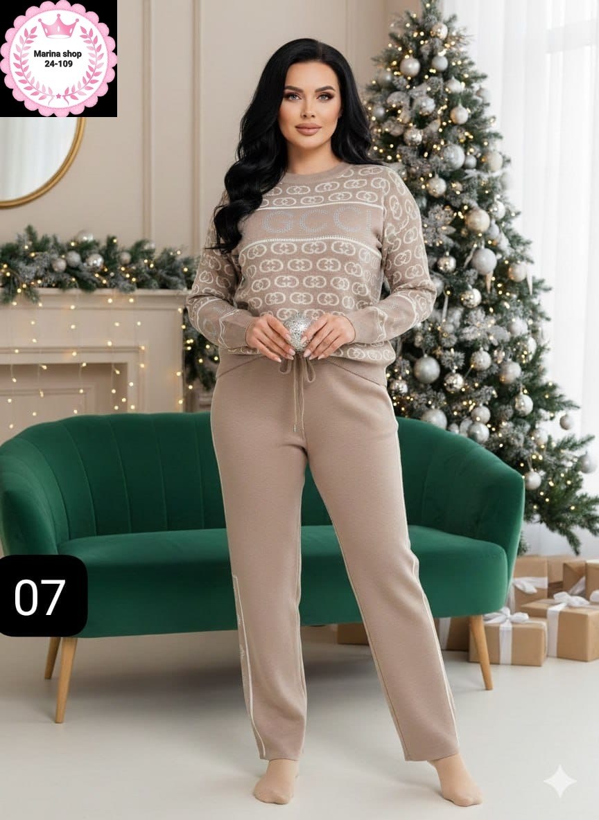 костюмы брючные,костюм с брюками,костюмы женские,теплый вязаный костюм с брюками,костюм вязаный теплый с брюками kamillastyle