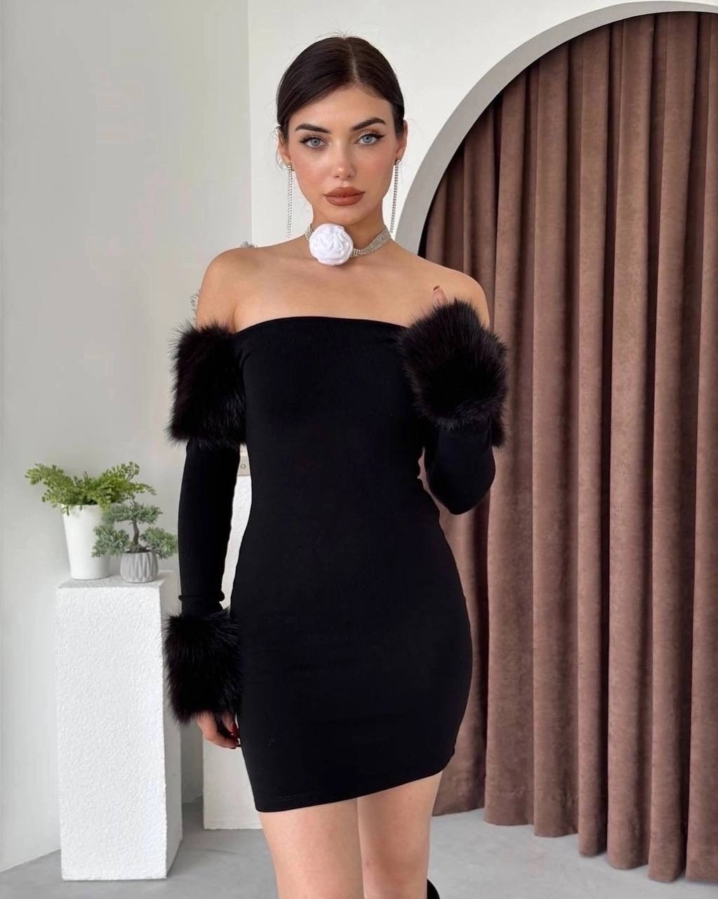 модное платье,платье с мехом,короткое платье,облегающее платье,платье с перьями