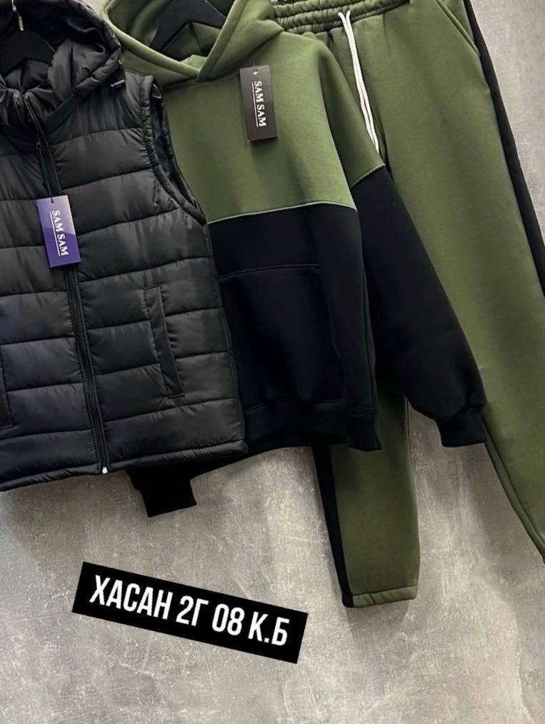 костюм мужской спортивный тройка с жилетом,костюм на флисе,костюм тройка,теплый спортивный костюм на флисе с жилеткой,костюм спортивный мужской тройка с жилеткой 52-54