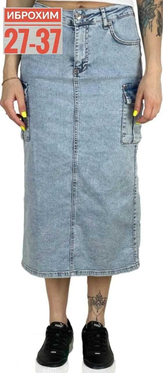 джинсовая юбка миди,юбка женская джинсовая,джинсовая юбка,юбка карго джинсовая длинная,юбка джинсовая карго